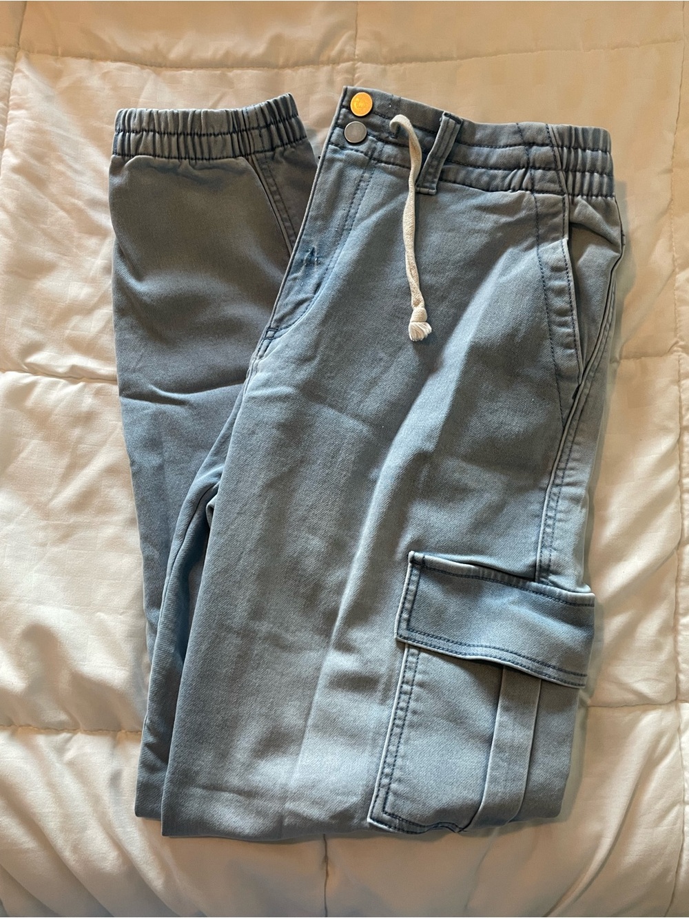 Light Blue Cargo Jogger Pants